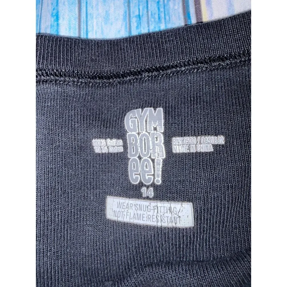 Gymboree Boys Black Skeleton Pajamas Size 14 EUC Spooky Sleepwear Halloween Boo